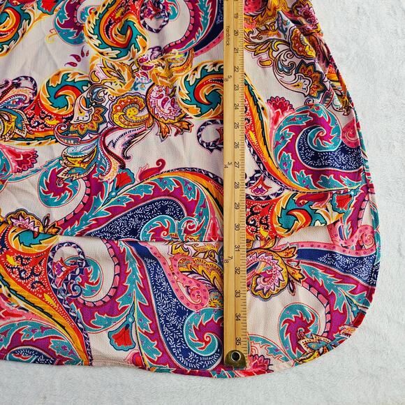 Fig & Flower Anthropologie Boho Paisley Tunic Dress Medium Colorful Spring Artsy - Picture 16 of 16